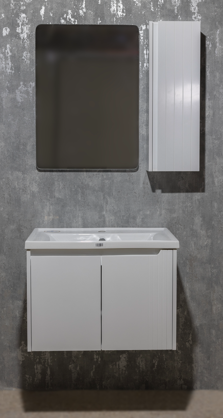 فول ست آلفا 67 دو درب خطدار عمودی 41×67 کابینت آینه باکس روشویی