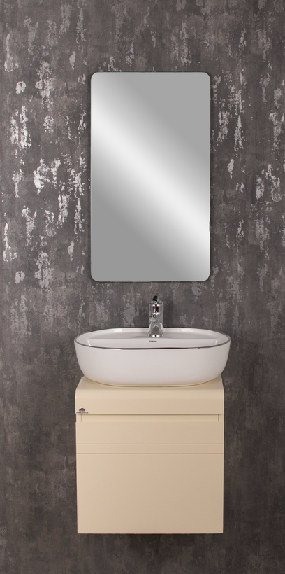 ست کابینت 35×45 پایه جلو هلال کرمی روکابینتی روکا 37*50 آینه 70*40
